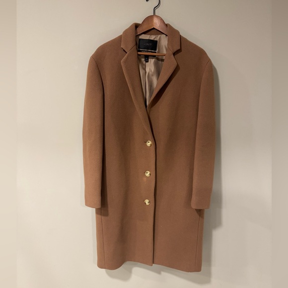 J.CREW Camel Color Stadium Cloth Coat by Nello Gori Size 2 - Picture 1 of 7